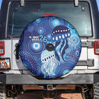 NAIDOC Deadly 50 Years Spare Tire Cover Jellyfish Aboriginal Culture Inspired Blue