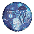 NAIDOC Deadly 50 Years Spare Tire Cover Jellyfish Aboriginal Culture Inspired Blue