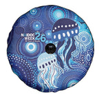 NAIDOC Deadly 50 Years Spare Tire Cover Jellyfish Aboriginal Culture Inspired Blue