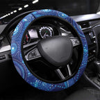 NAIDOC Deadly 50 Years Steering Wheel Cover Jellyfish Aboriginal Culture Inspired Blue