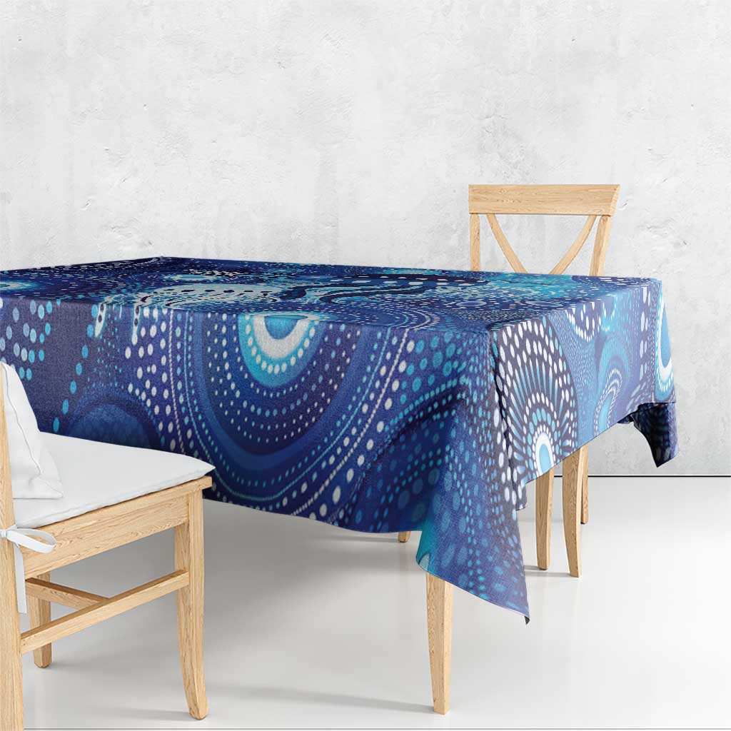 NAIDOC Deadly 50 Years Tablecloth Jellyfish Aboriginal Culture Inspired Blue
