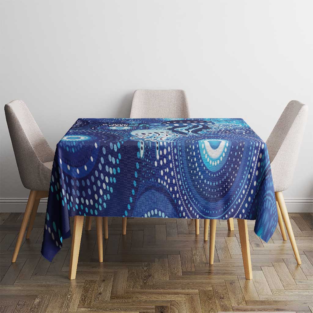 NAIDOC Deadly 50 Years Tablecloth Jellyfish Aboriginal Culture Inspired Blue