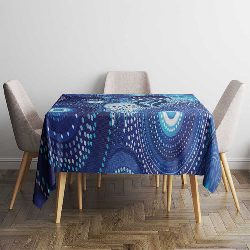 NAIDOC Deadly 50 Years Tablecloth Jellyfish Aboriginal Culture Inspired Blue