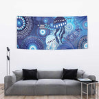 NAIDOC Deadly 50 Years Tapestry Jellyfish Aboriginal Culture Inspired Blue
