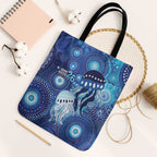 NAIDOC Deadly 50 Years Tote Bag Jellyfish Aboriginal Culture Inspired Blue