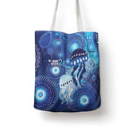 NAIDOC Deadly 50 Years Tote Bag Jellyfish Aboriginal Culture Inspired Blue
