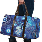 NAIDOC Deadly 50 Years Travel Bag Jellyfish Aboriginal Culture Inspired Blue