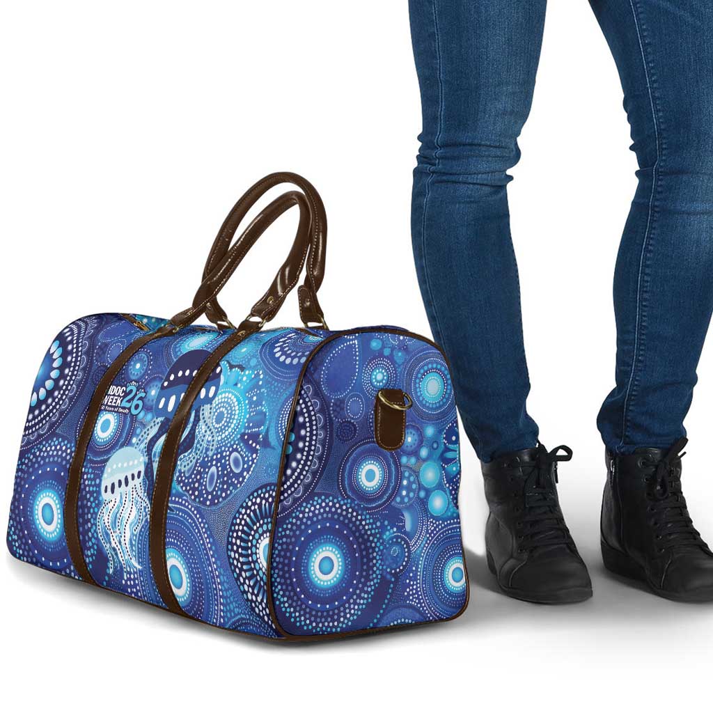 NAIDOC Deadly 50 Years Travel Bag Jellyfish Aboriginal Culture Inspired Blue