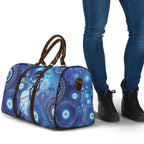 NAIDOC Deadly 50 Years Travel Bag Jellyfish Aboriginal Culture Inspired Blue