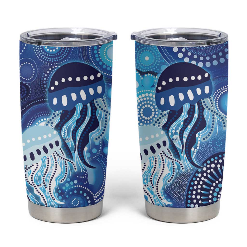 NAIDOC Deadly 50 Years Tumbler Cup Jellyfish Aboriginal Culture Inspired Blue