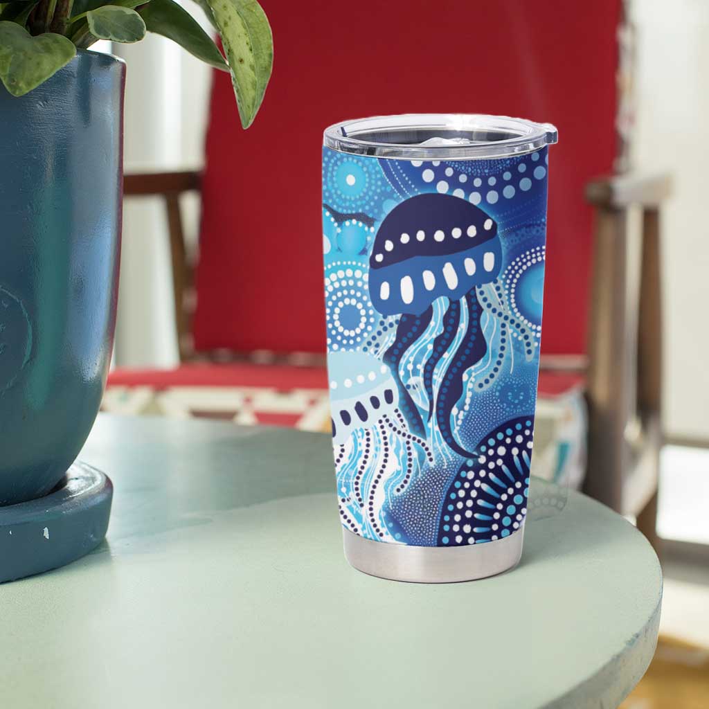 NAIDOC Deadly 50 Years Tumbler Cup Jellyfish Aboriginal Culture Inspired Blue