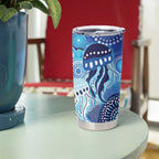 NAIDOC Deadly 50 Years Tumbler Cup Jellyfish Aboriginal Culture Inspired Blue