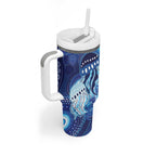 NAIDOC Deadly 50 Years Tumbler With Handle Jellyfish Aboriginal Culture Inspired Blue