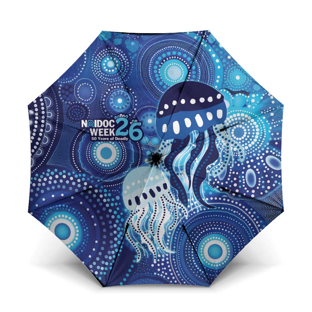 NAIDOC Deadly 50 Years Umbrella Jellyfish Aboriginal Culture Inspired Blue
