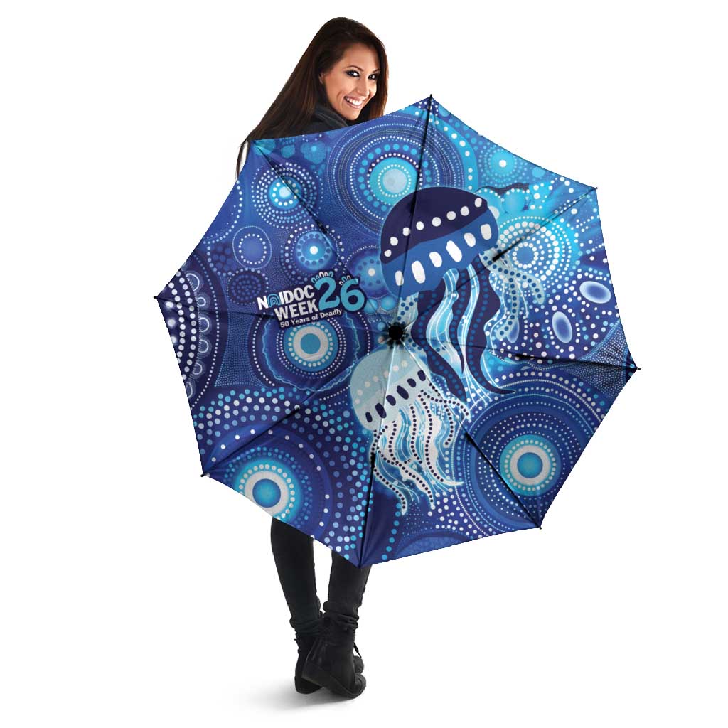 NAIDOC Deadly 50 Years Umbrella Jellyfish Aboriginal Culture Inspired Blue