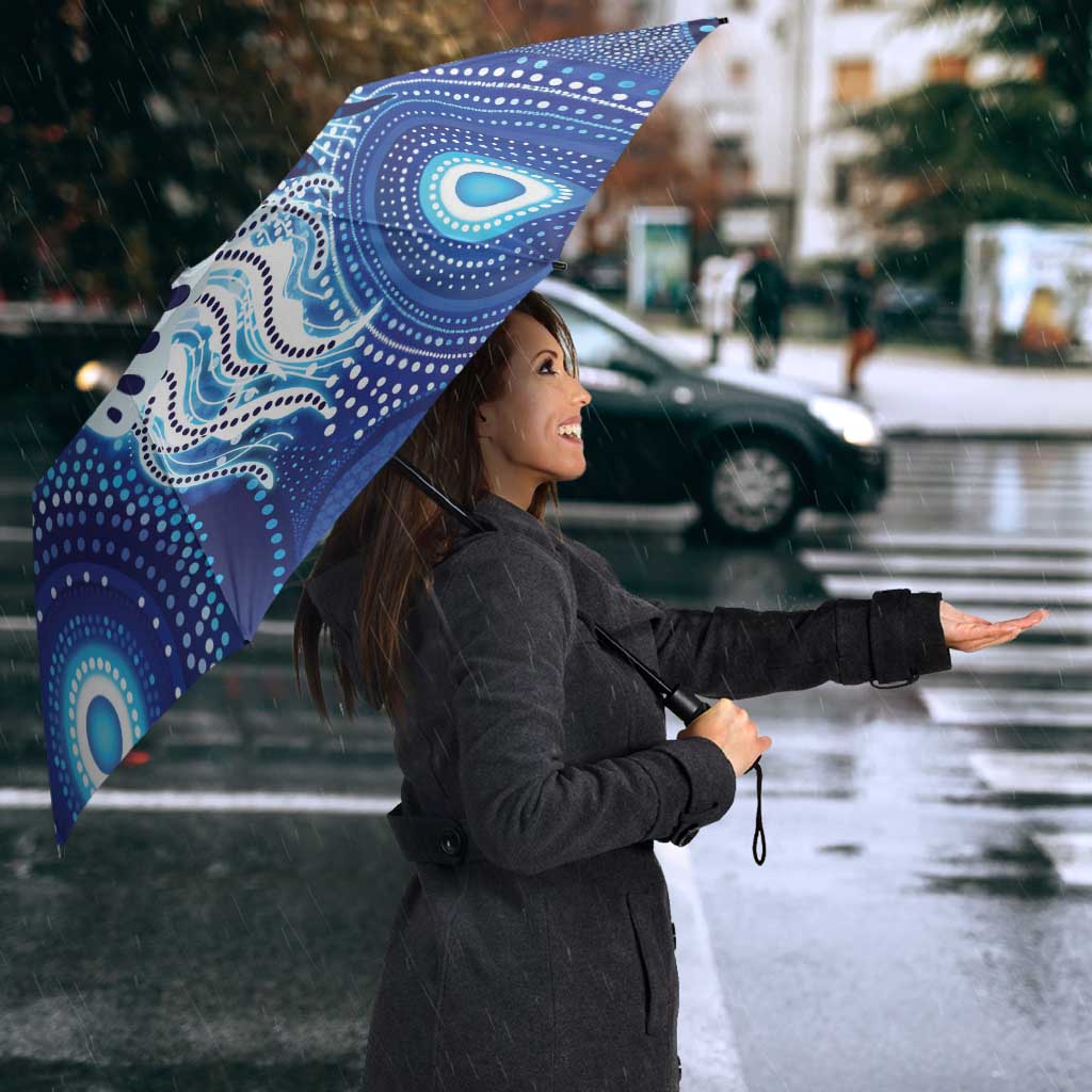 NAIDOC Deadly 50 Years Umbrella Jellyfish Aboriginal Culture Inspired Blue
