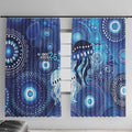 NAIDOC Deadly 50 Years Window Curtain Jellyfish Aboriginal Culture Inspired Blue