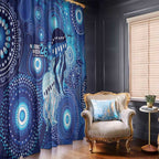 NAIDOC Deadly 50 Years Window Curtain Jellyfish Aboriginal Culture Inspired Blue