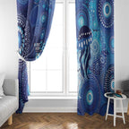 NAIDOC Deadly 50 Years Window Curtain Jellyfish Aboriginal Culture Inspired Blue