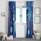 NAIDOC Deadly 50 Years Window Curtain Jellyfish Aboriginal Culture Inspired Blue