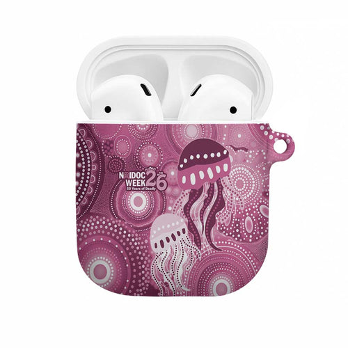 NAIDOC Deadly 50 Years AirPods Case Jellyfish Aboriginal Culture Inspired Pink