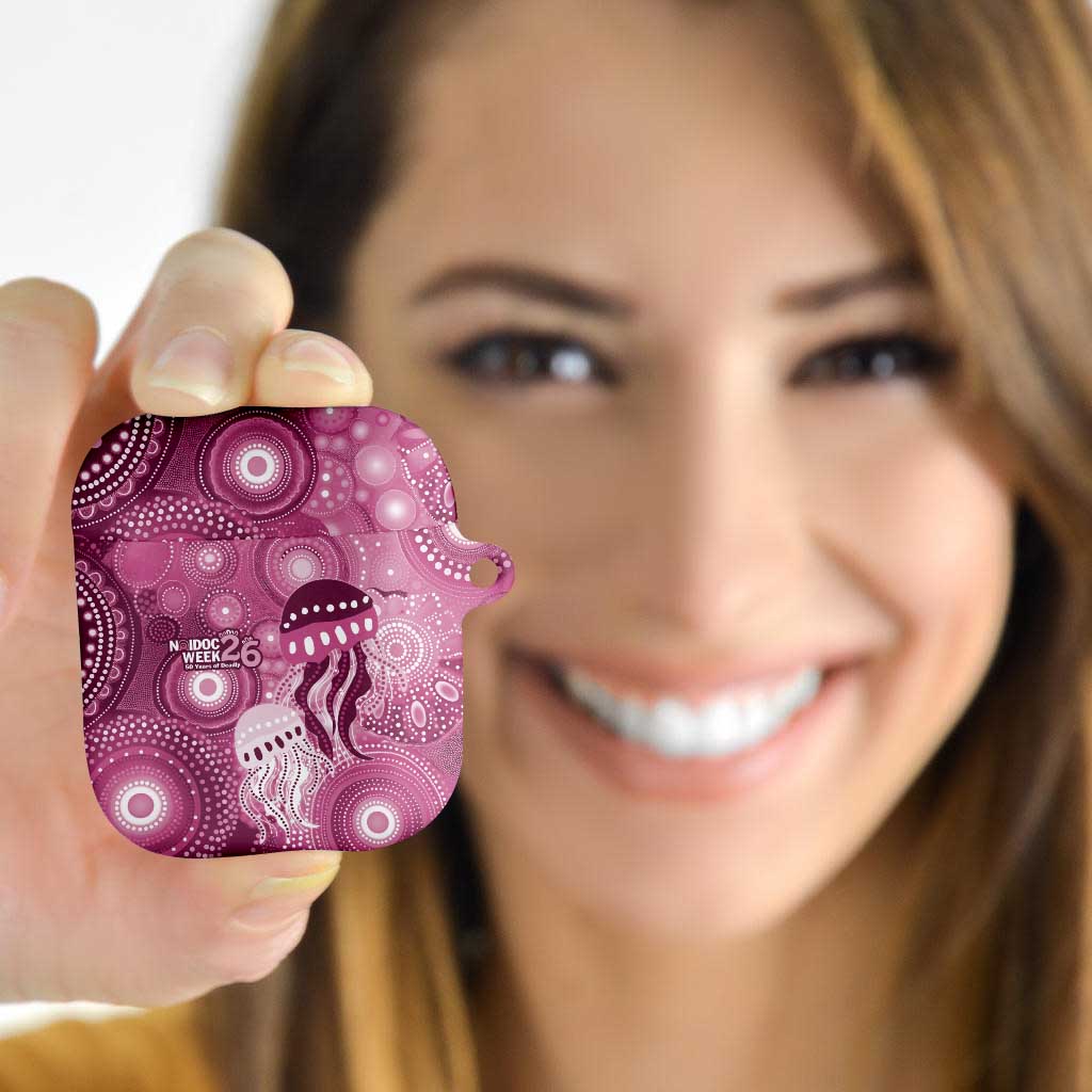 NAIDOC Deadly 50 Years AirPods Case Jellyfish Aboriginal Culture Inspired Pink