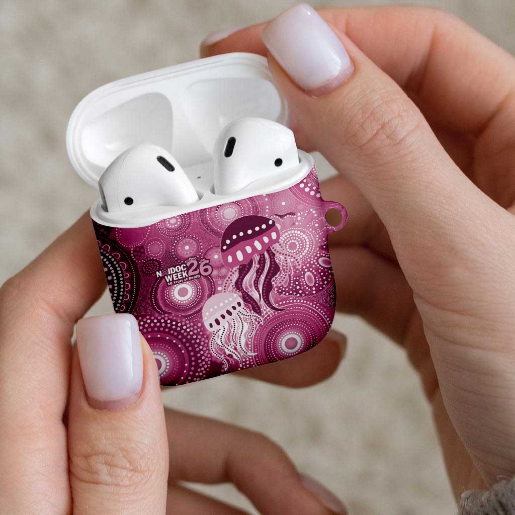 NAIDOC Deadly 50 Years AirPods Case Jellyfish Aboriginal Culture Inspired Pink