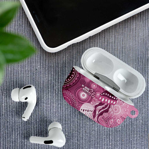 NAIDOC Deadly 50 Years AirPods Case Jellyfish Aboriginal Culture Inspired Pink
