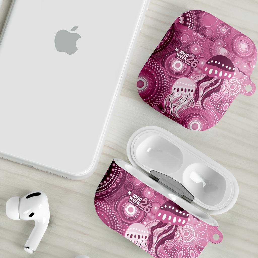 NAIDOC Deadly 50 Years AirPods Case Jellyfish Aboriginal Culture Inspired Pink