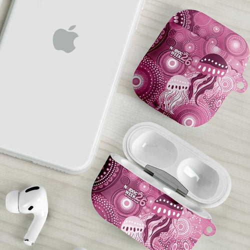 NAIDOC Deadly 50 Years AirPods Case Jellyfish Aboriginal Culture Inspired Pink