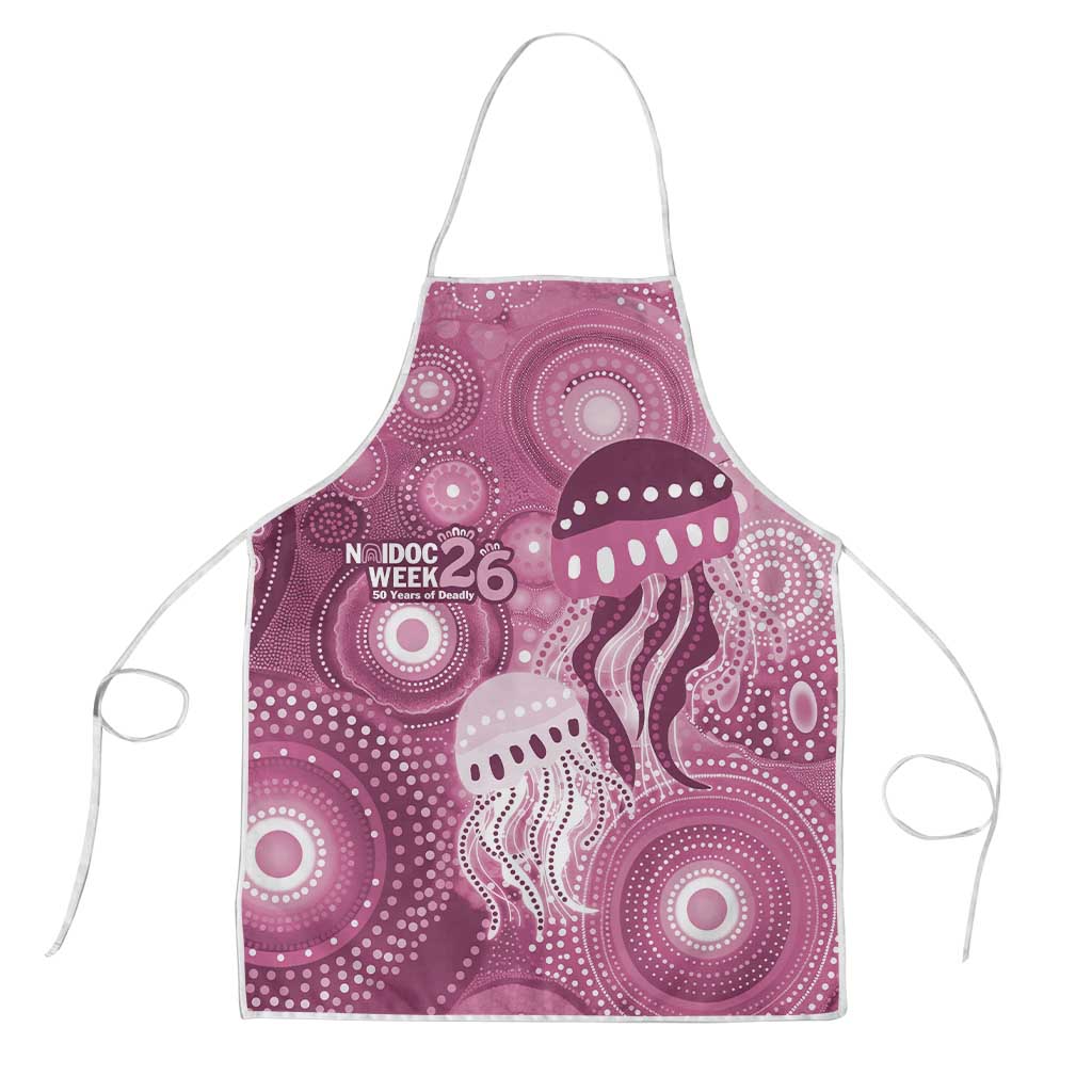 NAIDOC Deadly 50 Years Apron Jellyfish Aboriginal Culture Inspired Pink