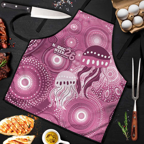 NAIDOC Deadly 50 Years Apron Jellyfish Aboriginal Culture Inspired Pink