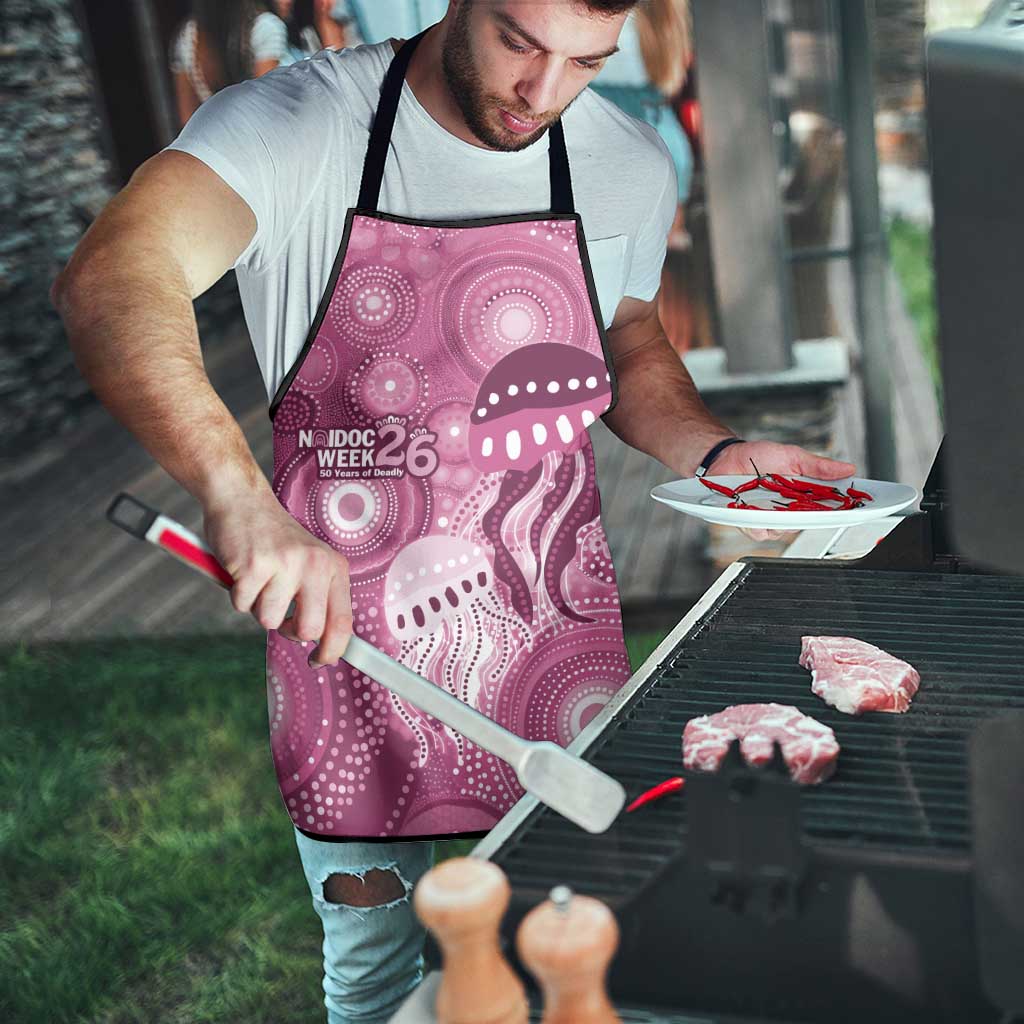 NAIDOC Deadly 50 Years Apron Jellyfish Aboriginal Culture Inspired Pink