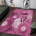 NAIDOC Deadly 50 Years Area Rug Jellyfish Aboriginal Culture Inspired Pink