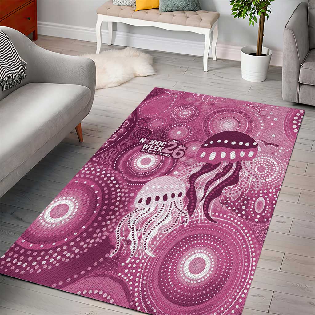 NAIDOC Deadly 50 Years Area Rug Jellyfish Aboriginal Culture Inspired Pink