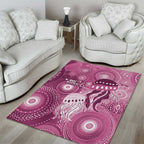 NAIDOC Deadly 50 Years Area Rug Jellyfish Aboriginal Culture Inspired Pink