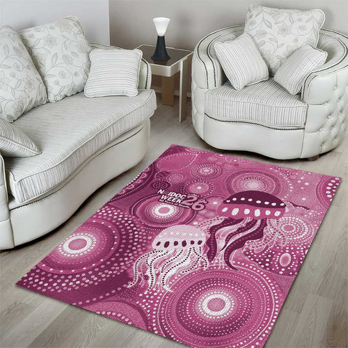 NAIDOC Deadly 50 Years Area Rug Jellyfish Aboriginal Culture Inspired Pink