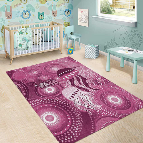 NAIDOC Deadly 50 Years Area Rug Jellyfish Aboriginal Culture Inspired Pink