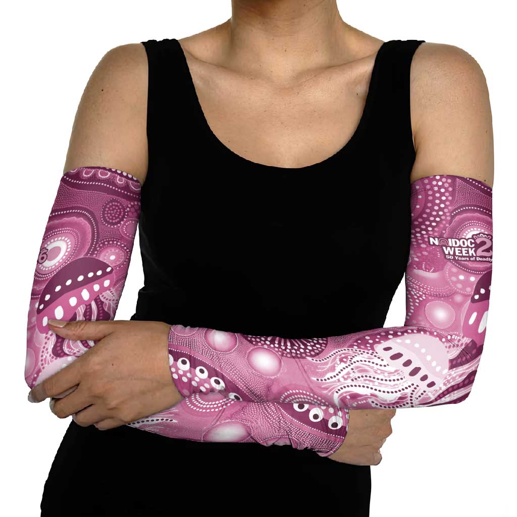 NAIDOC Deadly 50 Years Arm Sleeves Jellyfish Aboriginal Culture Inspired Pink