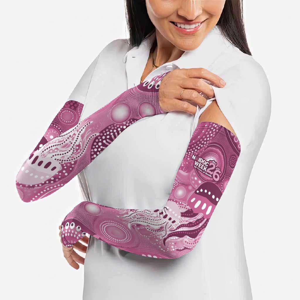 NAIDOC Deadly 50 Years Arm Sleeves Jellyfish Aboriginal Culture Inspired Pink