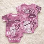 NAIDOC Deadly 50 Years Baby Onesie Jellyfish Aboriginal Culture Inspired Pink