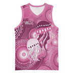 NAIDOC Deadly 50 Years Basketball Jersey Jellyfish Aboriginal Culture Inspired Pink