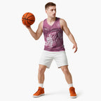 NAIDOC Deadly 50 Years Basketball Jersey Jellyfish Aboriginal Culture Inspired Pink