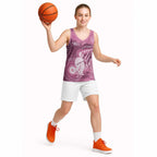 NAIDOC Deadly 50 Years Basketball Jersey Jellyfish Aboriginal Culture Inspired Pink