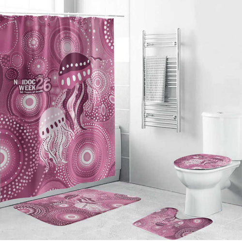 NAIDOC Deadly 50 Years Bathroom Set Jellyfish Aboriginal Culture Inspired Pink