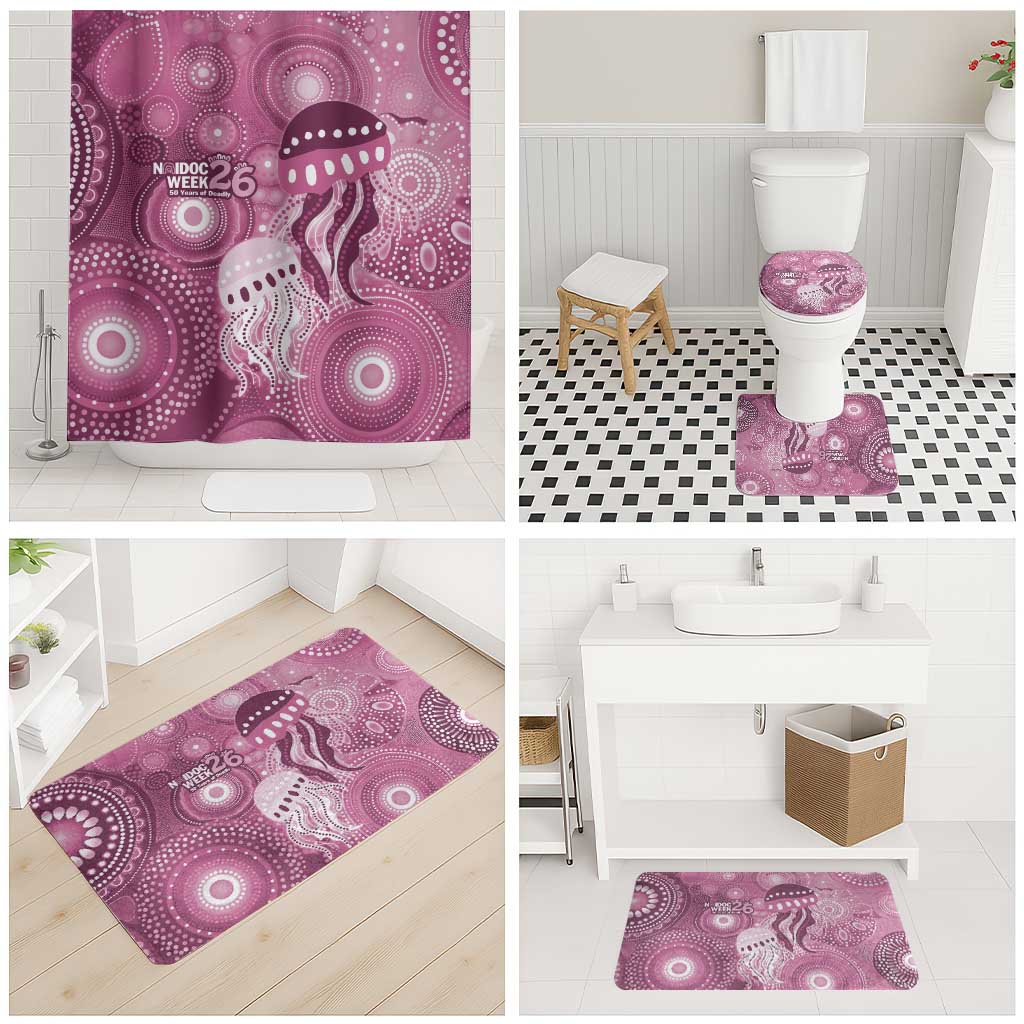 NAIDOC Deadly 50 Years Bathroom Set Jellyfish Aboriginal Culture Inspired Pink