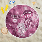 NAIDOC Deadly 50 Years Beach Blanket Jellyfish Aboriginal Culture Inspired Pink