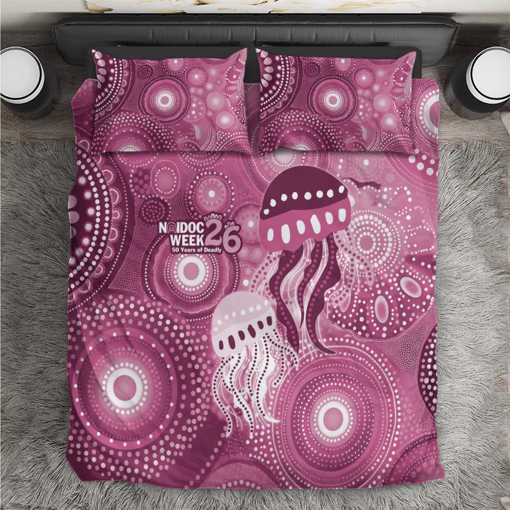 NAIDOC Deadly 50 Years Bedding Set Jellyfish Aboriginal Culture Inspired Pink