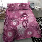 NAIDOC Deadly 50 Years Bedding Set Jellyfish Aboriginal Culture Inspired Pink