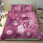 NAIDOC Deadly 50 Years Bedding Set Jellyfish Aboriginal Culture Inspired Pink